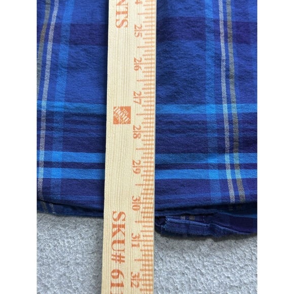 Wrangler‎ 20X Shirt Mens Medium Blue Plaid Button Down Western Cowboy Casual - Picture 8 of 10